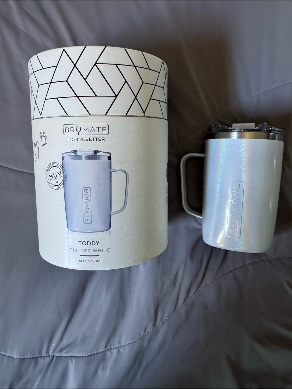 BrüMate Toddy Insulated Toddy Mug - Glitter White